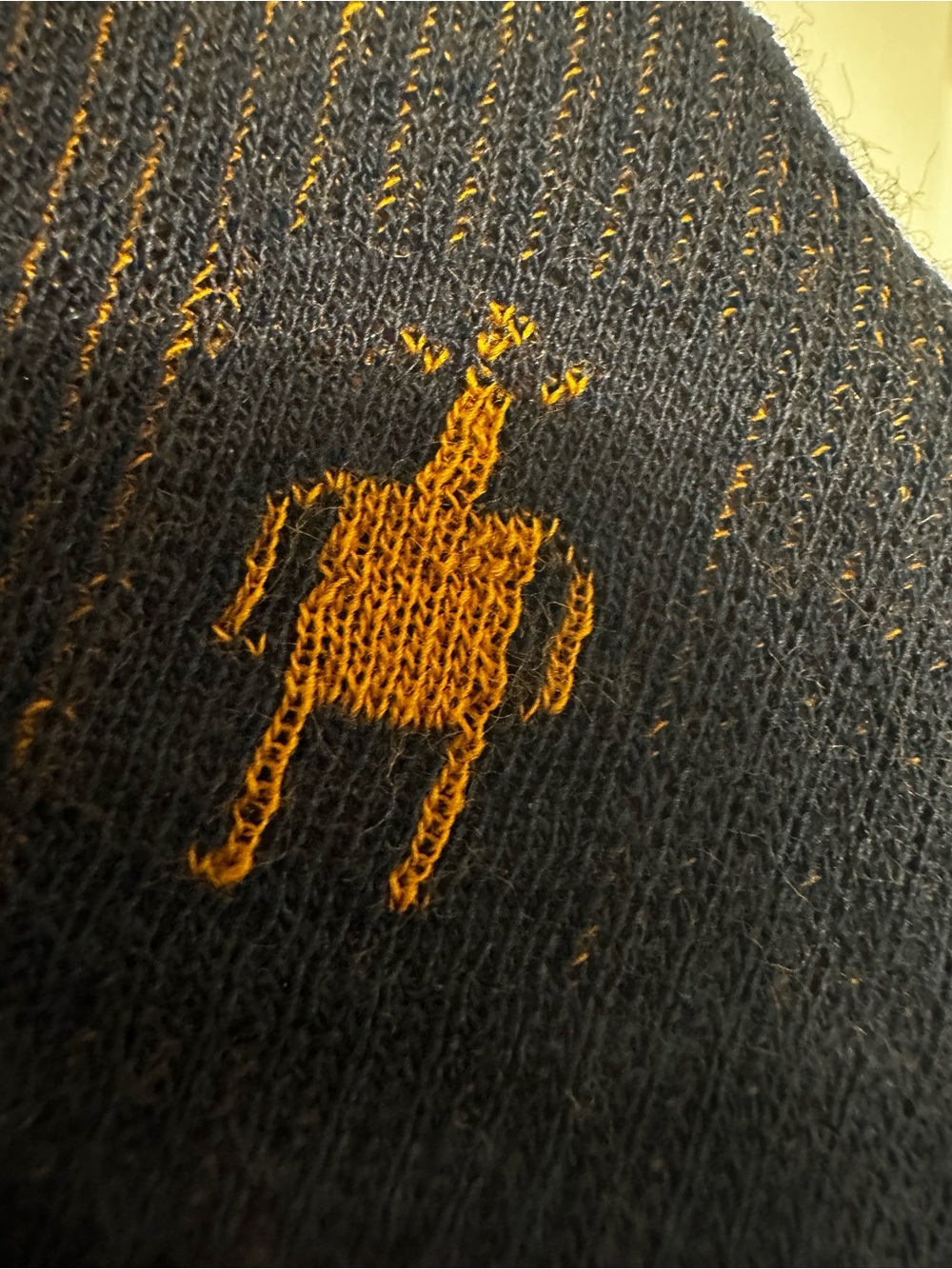 SMARTWOOL Women’s  Navy and Mustard Geometric Performance Crew Sweater - Picture 7 of 7